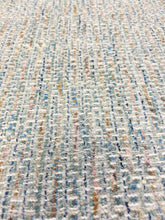 Load image into Gallery viewer, Designer Aqua Blue Seafoam Green Navy Mustard Pink MCM Mid Century Modern Tweed Water &amp; Stain Resistant Upholstery Fabric WHS 3188