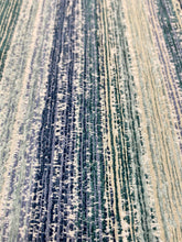 Load image into Gallery viewer, Robert Allen Made in Italy Strie Batik Teal Blue Navy Aqua Chenille Upholstery Fabric WHS 3236
