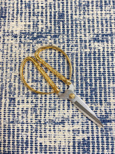 Load image into Gallery viewer, 1.5 Yard Designer Navy Blue Cream Tweed Chenille Upholstery Fabric WHS 3794