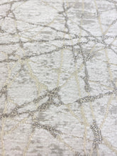 Load image into Gallery viewer, Designer Geometric Abstract Cream Beige Velvet Water &amp; Stain Resistant Upholstery Fabric STA 3551