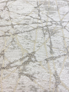 Designer Geometric Abstract Cream Beige Velvet Water & Stain Resistant Upholstery Fabric STA 3551