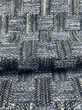 Load image into Gallery viewer, 1.3 Yard Mark Alexander Bardi Indigo Charcoal Grey Reversible MCM Mid Century Modern Water Resistant Upholstery Fabric WHS 3181