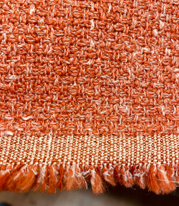 Designer Indoor Outdoor Water & Stain Resistant Coral Cream MCM Mid Century Modern Tweed Upholstery Fabric WHS 3616