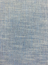 Load image into Gallery viewer, 1.5 Yard Designer Water &amp; Stain Resistant Navy Blue White Herringbone Geometric MCM Mid Century Modern Upholstery Fabric WHS 3792