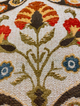Load image into Gallery viewer, Designer Green Beige Brown Orange Yellow Medallion Tapestry Water &amp; Stain Resistant Upholstery Fabric WHS 3530