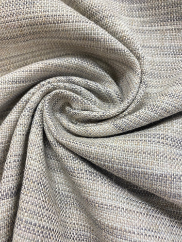 1.5 Yard of Designer Cotton Linen Beige Grey Strie Upholstery Drapery Fabric WHS 4142