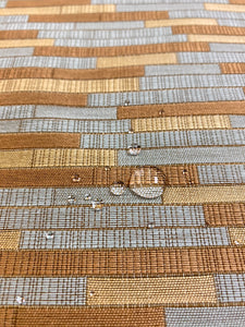 Crypton Water & Stain Resistant Olive Green Seafoam Aqua MCM Mid Century Modern Geometric Upholstery Fabric WHS 3854