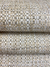 Load image into Gallery viewer, Designer Beige Taupe MCM Mid Century Modern Woven Tweed Water &amp; Stain Resistant Upholstery Fabric WHS 4186