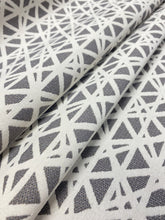 Load image into Gallery viewer, P. Kaufmann Rebar Jetty Grey Abstract Geometric Outdoor Upholstery Fabric STA 3335