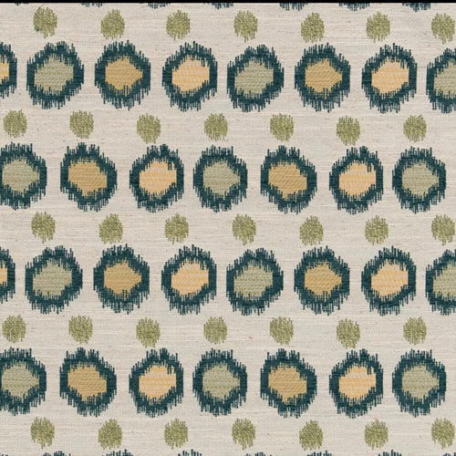 Heavy Duty Beige Teal Green Geometric Abstract Upholstery Fabric CF