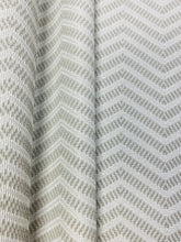 Load image into Gallery viewer, Designer Water &amp; Stain Resistant MCM Mid Century Modern Off White Grey Herringbone Upholstery Fabric WHS 3396