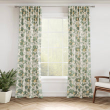 Load image into Gallery viewer, Stain Resistant Beige Cream Green Lotus Floral Upholstery Drapery Fabric CF