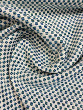 Load image into Gallery viewer, 1.3 Yard Kravet Design - 36090-340 Horizon Inside Out Indoor Outdoor Teal Aqua Blue White Green Geometric Upholstery Fabric WHS 3529