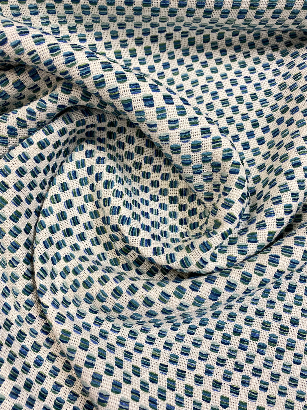 1.3 Yard Kravet Design - 36090-340 Horizon Inside Out Indoor Outdoor Teal Aqua Blue White Green Geometric Upholstery Fabric WHS 3529