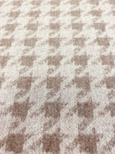 Load image into Gallery viewer, Designer Reversible Taupe Beige Houndstooth Wool MCM Mid Century Modern Upholstery Fabric WHS 3205