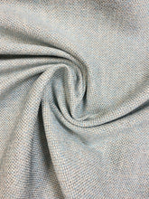 Load image into Gallery viewer, Designer Aqua Blue Cream Beige Tweed Water &amp; Stain Resistant Upholstery Fabric STA 3076