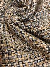 Load image into Gallery viewer, Designer Woven Beige Grey Mustard Black White MCM Mid Century Modern Tweed Upholstery Fabric WHS 3770