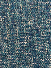 Load image into Gallery viewer, Designer Turquoise Navy Blue White Teal MCM Mid Century Modern Boucle Upholstery Fabric STA 3964