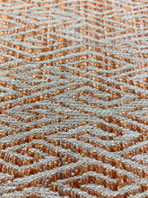 Load image into Gallery viewer, Designer Linen Flax Viscose Beige Orange Geometric Upholstery Fabric WHS 3657