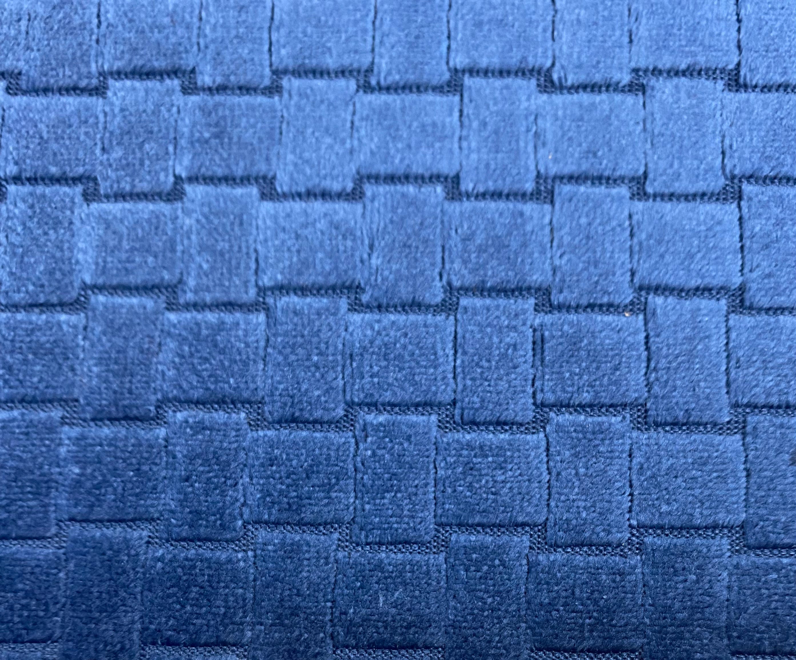 Geometric Navy Blue Velvet Fabric By The Yard – The HomeCentric