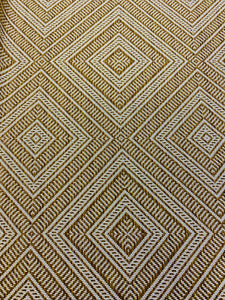 Schumacher Tortola Rattan Caramel Beige Indoor Outdoor Charcoal Geometric Upholstery Fabric STA 3430