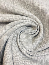 Load image into Gallery viewer, Designer Water &amp; Stain Resistant Indoor Outdoor Grey White Geometric Lattice MCM Mid Century Modern Upholstery Fabric WHS 3845