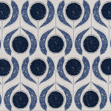 Load image into Gallery viewer, Heavy Duty Beige Cream Tael Navy Blue Floral Medallion Trapestry Upholstery Fabric CF