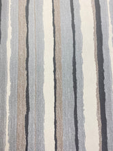Load image into Gallery viewer, Montauk Stripe Water &amp; Stain Resistant Silver Grey Taupe Stripe Indoor Outdoor Upholstery Fabric WHS 4008