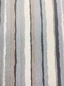 Montauk Stripe Water & Stain Resistant Silver Grey Taupe Stripe Indoor Outdoor Upholstery Fabric WHS 4008