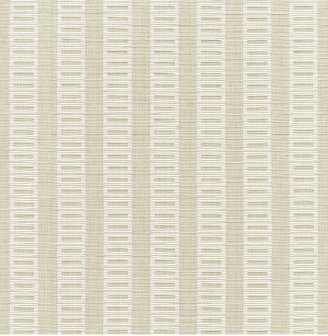 1.3 Yard Reversible Scalamandre Lark Stripe Sand Dollar Cotton Beige Cream Geometric Performance Upholstery Fabric WHS 3556