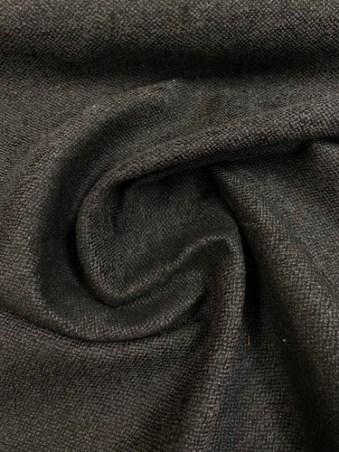 Designer Charcoal Black MCM Mid Century Modern Woven Water & Stain Resistant Upholstery Fabric WHS 3291