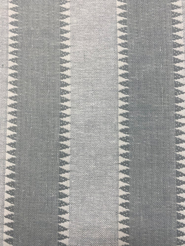 C + C Milano Osteria 20 Bianco Azzuro Seafoam Green Cream Linen Stripe Upholstery Fabric STA 3950