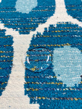 Load image into Gallery viewer, Burch Fabrics Nanotex Teal Blue Aqua Ikat Chenille Water &amp; Stain Resistant Upholstery Fabric STA 3291