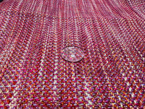 Water Stain Resistant Magenta Pink Red Orange Tweed Upholstery Drapery Fabric