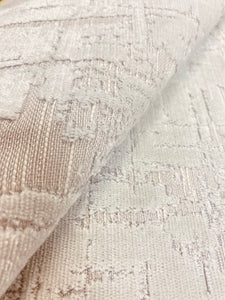 Designer Cream Beige Abstract MCM Mid Century Modern Velvet Upholstery Fabric STA 3931