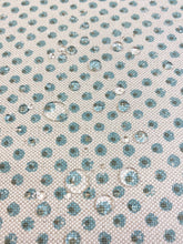 Load image into Gallery viewer, Pintura Studio Caspian Oatmeal Aqua Teal Grey Dot Linen Water &amp; Stain Resistant Upholstery Drapery Fabric WHS 3336