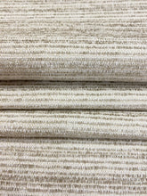 Load image into Gallery viewer, Designer Textured Cream Taupe Stripe Water &amp; Stain Resistant Upholstery Fabric WHS 4205
