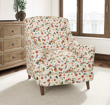 Load image into Gallery viewer, Stain Resistant Teal Olive Green Cream Red Navy Blue Floral Upholstery Drapery Fabric CF