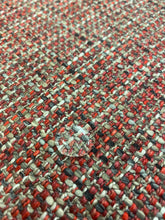 Load image into Gallery viewer, Designer Tweed Charcoal Grey Burgundy Red MCM Mid Century Modern Water &amp; Stain Resistant Upholstery Fabric WHS 3067