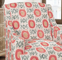 Load image into Gallery viewer, Stain Resistant Beige Charcoal Grey Pink Green Cream Ikat Upholstery Drapery Fabric CF