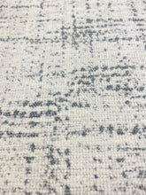 Load image into Gallery viewer, Designer Cream Blue Grey Abstract MCM Mid Century Modern Chenille Water &amp; Stain Resistant Upholstery Fabric WHS 3474