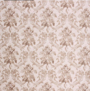 Chartwell Damask French Beige Neutral Cream Velvet Upholstery Drapery Fabric / Satinwood