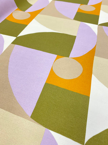 Serena Dugan Condesa Hyacinth Pumice Lilac Mustard Green Beige Water Resistant Abstract Geometric Upholstery Fabric WHS 3495