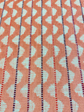Load image into Gallery viewer, 1.9 Yard Designer Coral Geometric Stripe Chenille Upholstery Fabric WHS 3458