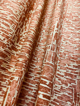 Load image into Gallery viewer, Kelly Wearstler Stigma Auburn Rusty Red Beige Abstract Cotton Linen Water &amp; Stain Resistant Upholstery Drapery Fabric STA 3131