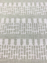 Load image into Gallery viewer, 1.25 Yard Schumacher Kiosk Sage Green Ivory Linen Stripe Geometric Upholstery Drapery Fabric WHS 3372