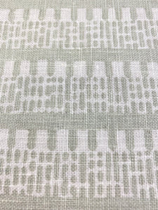 1.25 Yard Schumacher Kiosk Sage Green Ivory Linen Stripe Geometric Upholstery Drapery Fabric WHS 3372