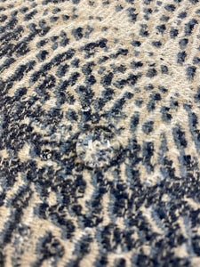 Holland & Sherry Josephine Sapphire Feather Wool Beige Navy Blue Upholstery Fabric STA 3410