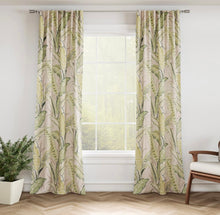 Load image into Gallery viewer, Stain Resistant Taupe Green Grey Floral Upholstery Drapery Fabric CF