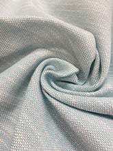 Load image into Gallery viewer, Designer Aqua Blue Seafoam Tweed MCM Mid Century Modern Water &amp; Stain Resistant Upholstery Fabric WHS 4059